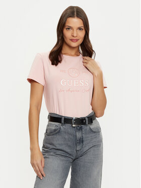 Guess Guess T-Shirt V5RI05 J1314 Różowy Regular Fit