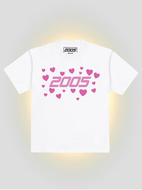 2005 2005 T-Shirt Lovers Biały Oversize