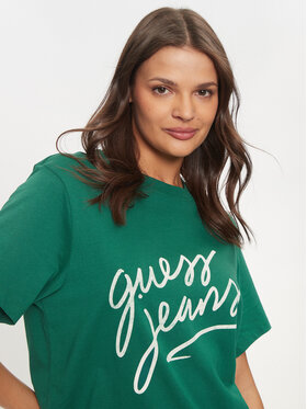 Guess T-shirt W4BI54 K8HM0 Zelena Boxy Fit