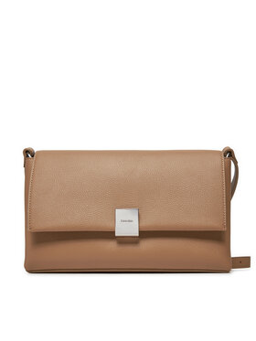 Calvin Klein Calvin Klein Дамска чанта Ck Plaque Medium Shoulder Bag K60K612783 Кафяв