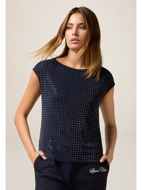 Oltre Oltre T-Shirt G405J004199N034 Niebieski Slim Fit