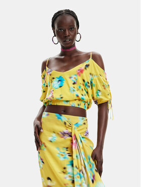 Desigual Desigual Bluzka 23SWBW20 Żółty Regular Fit