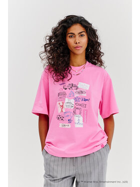 NAOKO NAOKO T-Shirt Lobster Love Różowy Regular Fit