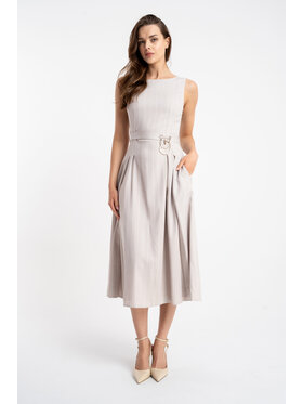 CLICK CLICK Φόρεμα καλοκαιρινό 70-851 Μπεζ Comfortable Fit