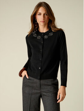 Oltre Oltre Sweter M376J005633N033 Czarny Regular Fit