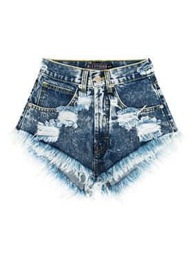 MissDenim MissDenim Szorty jeansowe High Waist Niebieski Regular Fit