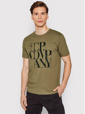 C.P. Company C.P. Company T-Shirt Vintage Logo 11CMTS041A 005100W Zielony Regular Fit