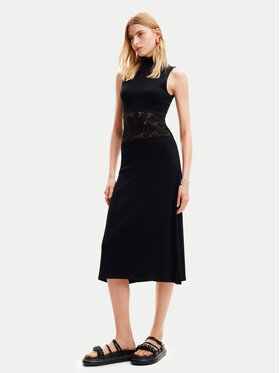Desigual Desigual Kleid für den Alltag Nueva York 24SWVK11 Schwarz Regular Fit