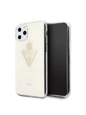 Guess Guess Etui na telefon Solid Glitter Triangle Złoty
