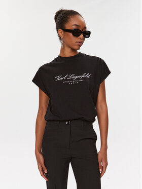 KARL LAGERFELD KARL LAGERFELD Majica 235W1705 Črna Regular Fit