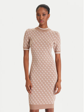 Guess Guess Úpletové šaty W3YK39 Z37K0 Béžová Regular Fit