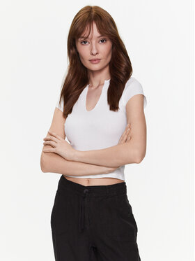 BDG Urban Outfitters BDG Urban Outfitters Marškinėliai BDG NOLA NOTCH NECK SS 76467927 Balta Slim Fit