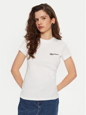 Karl Lagerfeld Jeans Karl Lagerfeld Jeans T-Shirt A1W17004 Bílá Slim Fit