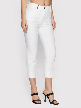 Peserico Peserico Штани з тканини P04855J0 Білий Regular Fit