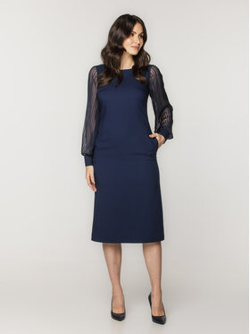 Willsoor Willsoor Sukienka codzienna 67673 Granatowy A-Line Fit