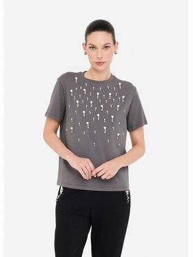 Liu Jo Liu Jo T-Shirt CF5072JS088M9876 Szary Regular Fit