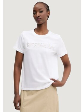 Desigual Desigual T-Shirt TS_BRANDY Λευκό Egg Fit