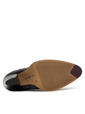 Tommy Hilfiger Tommy Hilfiger Stiefeletten Th T-Strap Leather Pointy Bootie FW0FW08984 Schwarz