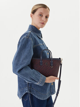 Tommy Hilfiger Tommy Hilfiger Handtasche Th Monoplay Le Nano Tote AW0AW17717 Dunkelblau