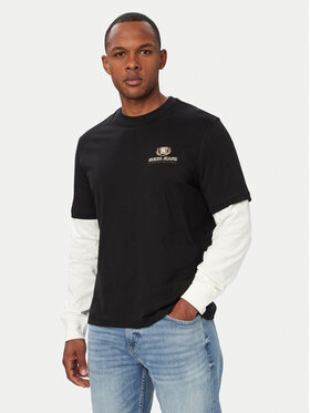 Guess Jeans Guess Jeans Pikkade varrukatega T-särk M6YI04 K3644 Must Regular Fit