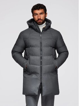 Ombre Ombre Kurtka zimowa OM-JALJ-0264 Szary Regular Fit