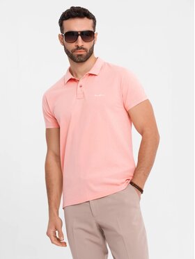 Ombre Ombre Polo OM-POSS-0103 Różowy Regular Fit