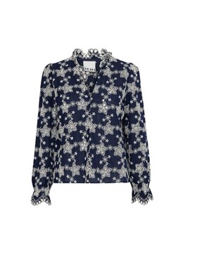 ICHI ICHI Koszula Camicia ihfluna ls Niebieski Regular Fit