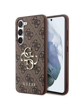 Guess Guess Etui na telefon 4G Big Metal Logo Brązowy