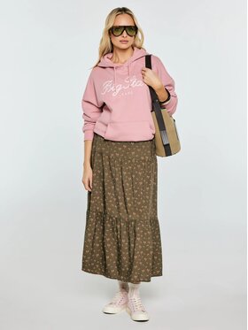 BIG STAR BIG STAR Spódnica midi VENDI_303_120 Zielony Regular Fit