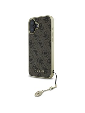 Guess Guess Etui na telefon iPhone 16 Brązowy