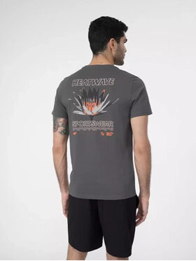4F 4F T-Shirt 4FSS23TTSHM355-22S Szary Regular Fit