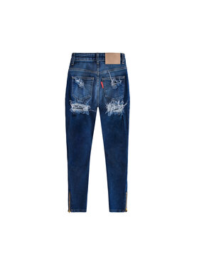 MissDenim MissDenim Spodnie damskie Zip Leg Granatowy Skinny Fit