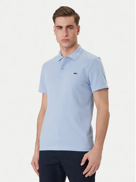 Lacoste Lacoste Тениска с яка и копчета DH5522 Светлосиньо Regular Fit