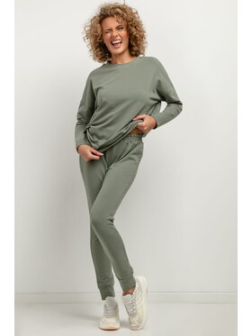 Tessita Tessita Bluza T381 Zielony Straight Fit