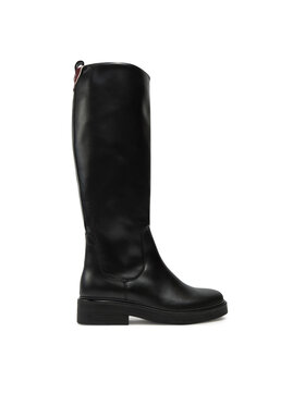 Tommy Hilfiger Tommy Hilfiger Stiefel Premium Leather Long Boot FW0FW08180 Schwarz