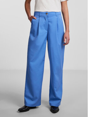 Pieces Pieces Medžiaginės kelnės Thelma 17137934 Mėlyna Relaxed Fit