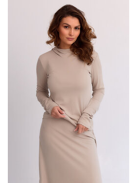 MANDRAGORA MANDRAGORA Bluzka Luna Beżowy Basic Fit