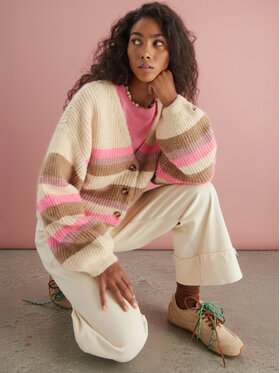 Roxy Roxy Cardigan Marble Tiles Stripe ERJSW03669 Beige Regular Fit