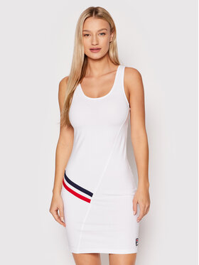 Fila Fila Φόρεμα καθημερινό Zusam FAW0157 Λευκό Slim Fit