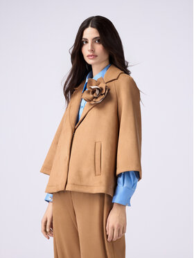 Oltre Oltre Płaszcz zimowy 8151J000220N002 Kremowy A-Line Fit