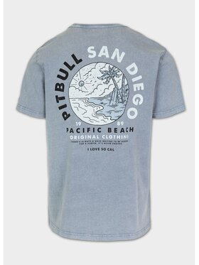 PITBULL PITBULL T-Shirt Koszulka męska Denim Washed PLANET SURF 3XL Błękitny Regular Fit