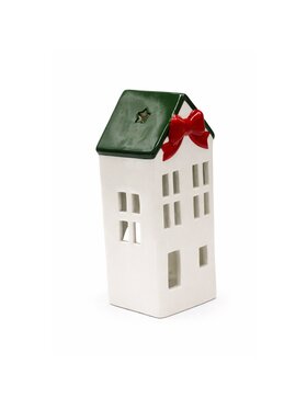 MIAhome MIAhome Figurka ceramiczny domek na tea-lighty 20,4x9x8,9 cm Biały