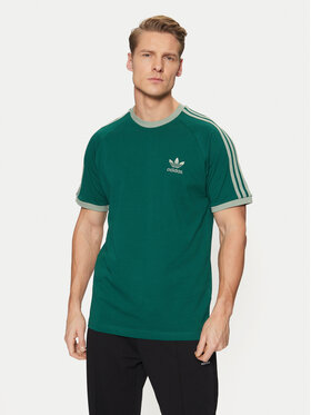 adidas adidas Majica adicolor Classics 3-Stripes JN7017 Zelena Slim Fit