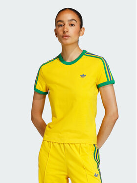 adidas adidas T-Shirt 3 STRIPES SLIM TEE Żółty