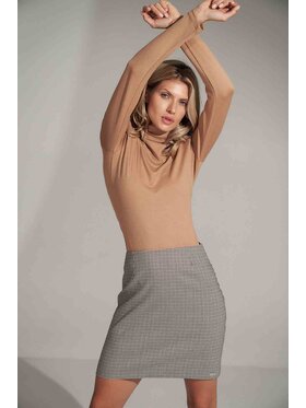 FIGL FIGL Bluzka M729 Beżowy Slim Fit