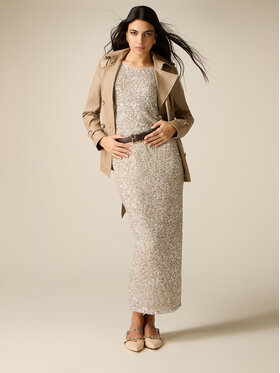 Oltre Oltre Gonna maxi 1003J000297N002 Oro Slim Fit