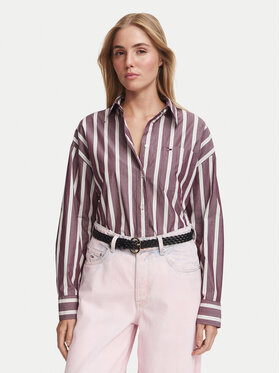 Tommy Jeans Tommy Jeans Košeľa Essential DW0DW23340 Fialová Oversize