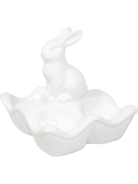 MIAhome MIAhome Miseczka na jajka z zajączkiem 13x14x12 cm Biały