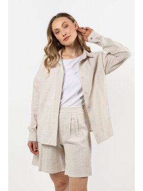 Awama Awama Koszula A724 Beżowy Basic Fit