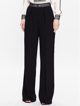 Elisabetta Franchi Elisabetta Franchi Kalhoty z materiálu PA-072-32E2-V280 Černá Regular Fit